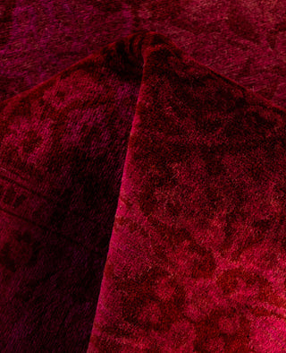 Contemporary Overdyed Wool Hand Knotted Red Runner 2' 7" x 8' 1"