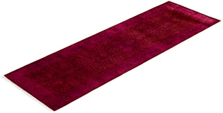 Contemporary Overdyed Wool Hand Knotted Red Runner 2' 7" x 8' 1"