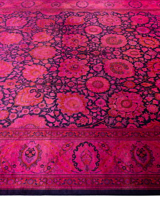 Overdyed Hand-Knotted Wool Modern-Contemporary Pink Area Rug 8' 1" x 10' 7"