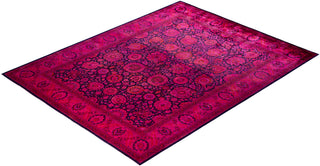 Overdyed Hand-Knotted Wool Modern-Contemporary Pink Area Rug 8' 1" x 10' 7"