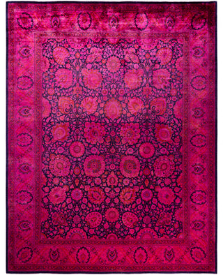 Overdyed Hand-Knotted Wool Modern-Contemporary Pink Area Rug 8' 1" x 10' 7"