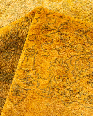 Contemporary Hand Knotted Overdyed Gold Area Rug 6' 2" x 9' 2"