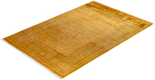 Contemporary Hand Knotted Overdyed Gold Area Rug 6' 2" x 9' 2"