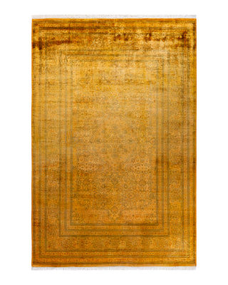 Contemporary Fine Vibrance Yellow Wool Area Rug 6' 2" x 9' 2"