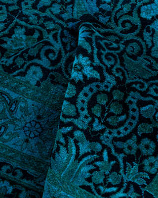 Overdyed Hand-Knotted Black Runner 3' 1" x 18' 2"