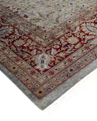 Contemporary Hand-Knotted Overdyed Gray Square Area Rug 6' 2" x 6' 5"