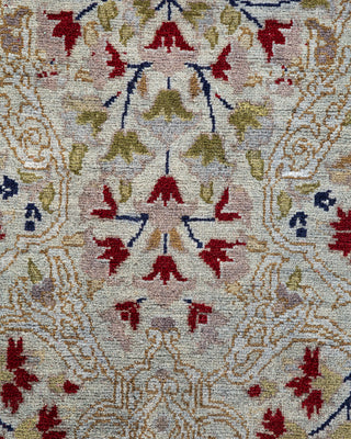Contemporary Hand-Knotted Overdyed Gray Square Area Rug 6' 2" x 6' 5"