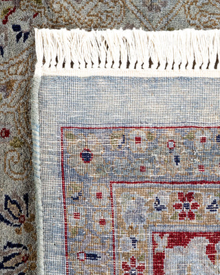 Contemporary Hand-Knotted Overdyed Gray Square Area Rug 6' 2" x 6' 5"