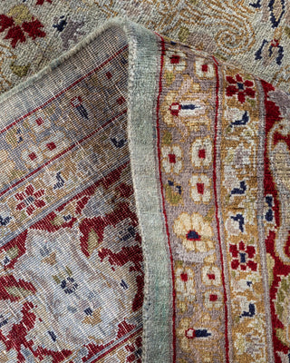 Contemporary Hand-Knotted Overdyed Gray Square Area Rug 6' 2" x 6' 5"