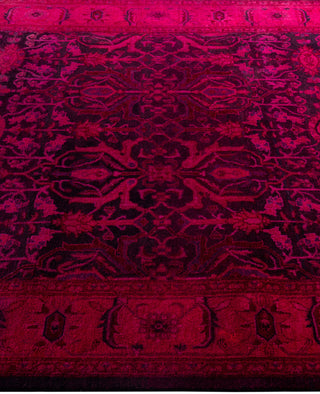Contemporary Overdyed Wool Hand Knotted Purple Area Rug 4' 2" x 6' 0"