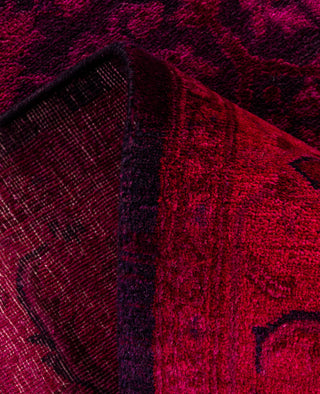 Contemporary Overdyed Wool Hand Knotted Purple Area Rug 4' 2" x 6' 0"
