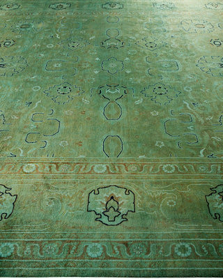Contemporary Fine Vibrance Green Wool Area Rug - 9' 1" x 12' 4"