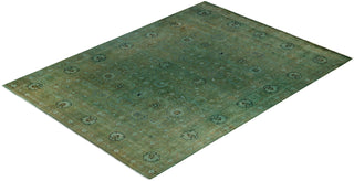 Contemporary Fine Vibrance Green Wool Area Rug - 9' 1" x 12' 4"