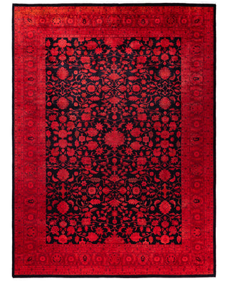 Overdyed Hand-Knotted Wool Modern-Contemporary Pink Area Rug 9' 2" x 12' 3"
