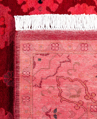 Overdyed Hand-Knotted Wool Modern-Contemporary Pink Area Rug 4' 2" x 5' 10"