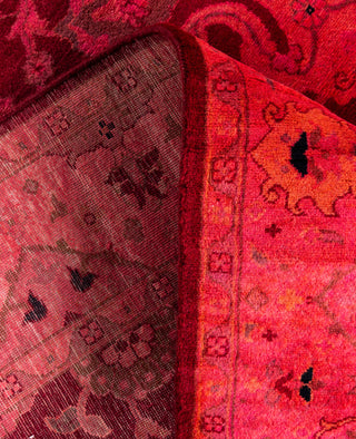 Overdyed Hand-Knotted Wool Modern-Contemporary Pink Area Rug 4' 2" x 5' 10"