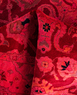 Overdyed Hand-Knotted Wool Modern-Contemporary Pink Area Rug 4' 2" x 5' 10"