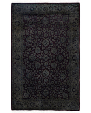 Contemporary Overdyed Wool Hand Knotted Gray Area Rug 4' 1" x 6' 4"