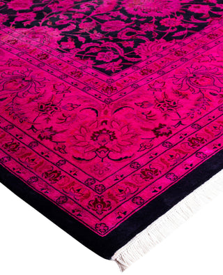 Overdyed Hand-Knotted Wool Modern-Contemporary Pink Area Rug 9' 1" x 11' 10"