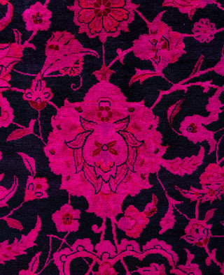 Overdyed Hand-Knotted Wool Modern-Contemporary Pink Area Rug 9' 1" x 11' 10"