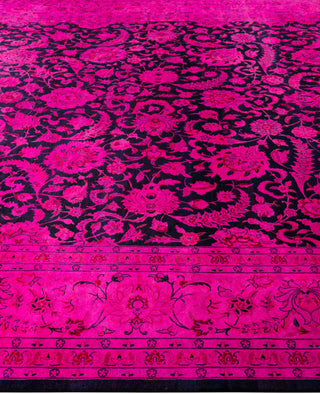 Overdyed Hand-Knotted Wool Modern-Contemporary Pink Area Rug 9' 1" x 11' 10"