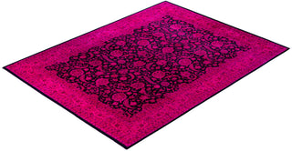 Overdyed Hand-Knotted Wool Modern-Contemporary Pink Area Rug 9' 1" x 11' 10"