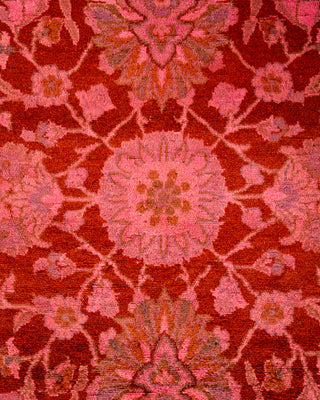 Contemporary Hand Knotted Overdyed Red Area Rug 6' 2" x 8' 10"