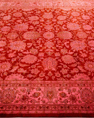 Contemporary Hand Knotted Overdyed Red Area Rug 6' 2" x 8' 10"