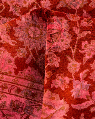 Contemporary Hand Knotted Overdyed Red Area Rug 6' 2" x 8' 10"