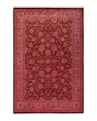Contemporary Fine Vibrance Red Wool Area Rug 6' 2" x 8' 10"