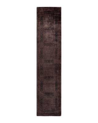 Contemporary Fine Vibrance Brown Wool Area Rug 3' 0" x 13' 10"