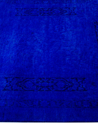 Modern Overdyed Hand Knotted Wool Purple Runner 3' 0" x 13' 10"