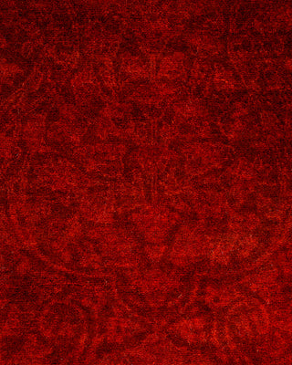 Contemporary Hand-Knotted Overdyed Red Runner 2' 8" x 8' 1"