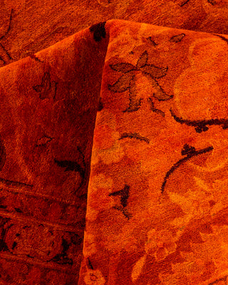 Overdyed Hand-Knotted Orange Area Rug 12' 3" x 15' 2"