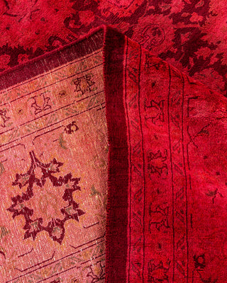 Contemporary Hand-Knotted Overdyed Pink Area Rug 8' 1" x 10' 5"
