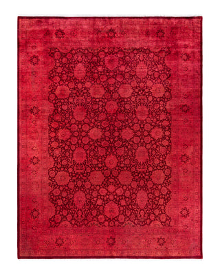 Contemporary Overyed Wool Hand Knotted Pink Area Rug 8' 1" x 10' 5"