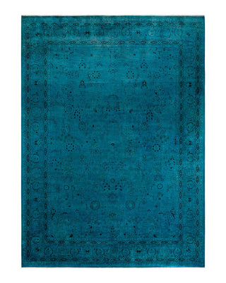 Fine Vibrance, One-of-a-Kind Hand-Knotted Area Rug - Blue, 9' 2" x 12' 5" - Solo Rugs