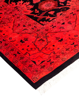 Contemporary Hand-Knotted Overdyed Red Area Rug 6' 3" x 9' 5"