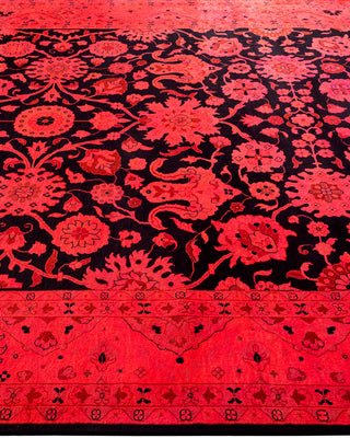 Modern Overdyed Hand Knotted Wool Red Area Rug 6' 3" x 9' 5"