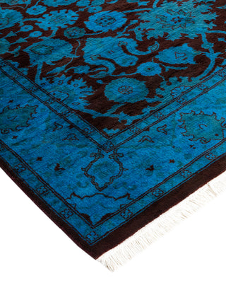 Contemporary Hand Knotted Overdyed Blue Area Rug 4' 3" x 6' 2"