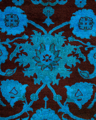 Contemporary Hand Knotted Overdyed Blue Area Rug 4' 3" x 6' 2"