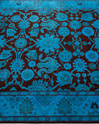 Contemporary Hand Knotted Overdyed Blue Area Rug 4' 3" x 6' 2"