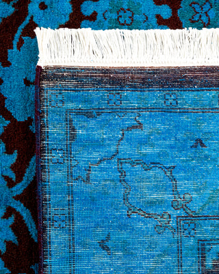 Contemporary Hand Knotted Overdyed Blue Area Rug 4' 3" x 6' 2"