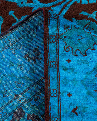 Contemporary Hand Knotted Overdyed Blue Area Rug 4' 3" x 6' 2"