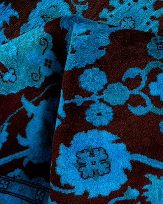 Contemporary Hand Knotted Overdyed Blue Area Rug 4' 3" x 6' 2"