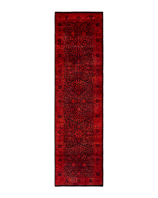 Contemporary Fine Vibrance Black Wool Area Rug 3' 0" x 11' 0"