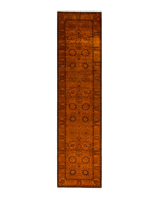 Contemporary Fine Vibrance Orange Wool Area Rug 3' 2" x 12' 9"