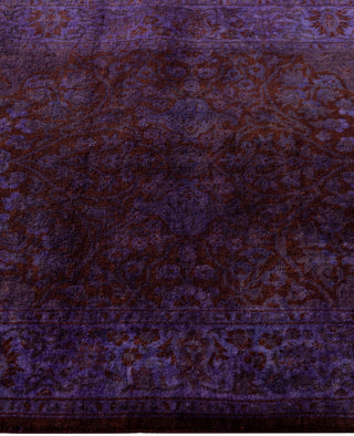 Overdyed One-of-a-Kind Wool Purple Runner 2' 8" x 8' 3"