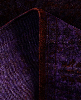 Overdyed One-of-a-Kind Wool Purple Runner 2' 8" x 8' 3"