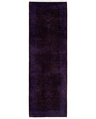 Overdyed One-of-a-Kind Wool Purple Runner 2' 8" x 8' 3"